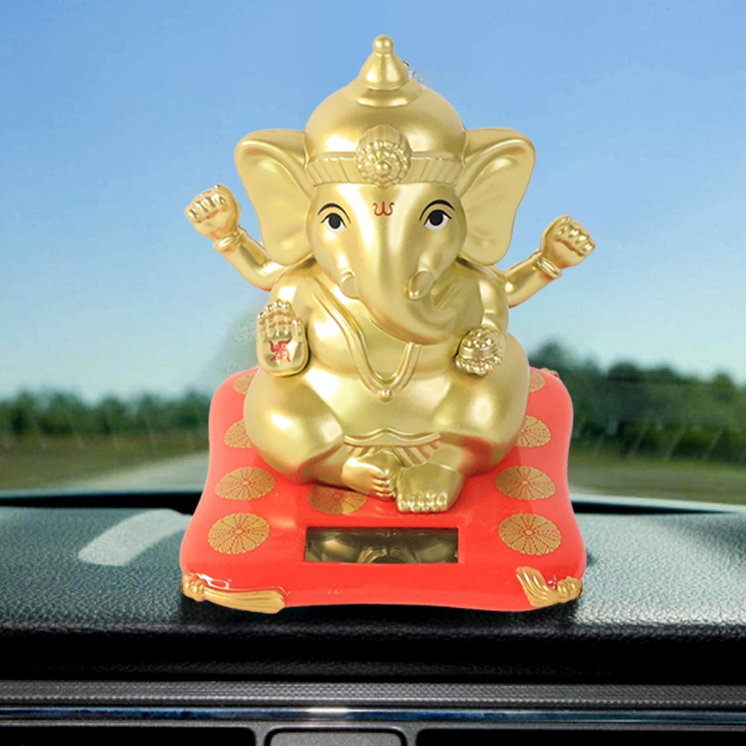 Decorative Religious Large Lord Ganesha Idol with Solar-Powered Base (1 Pc) Decorative Religious Large Lord Ganesha Idol with Solar-Powered Base (1 Pc)